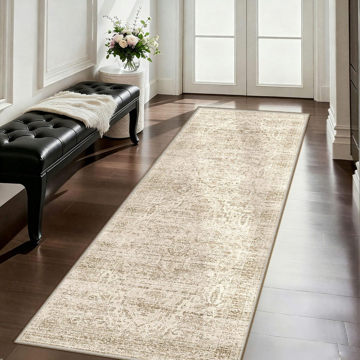 5x7 Area Rugs - Ultra-Thin Washble Rugs,Non-Slip Low Pile Abstract Print Rugs for Living Room,Home Office Decor,Stain Resistant Machine Washable Area Rug