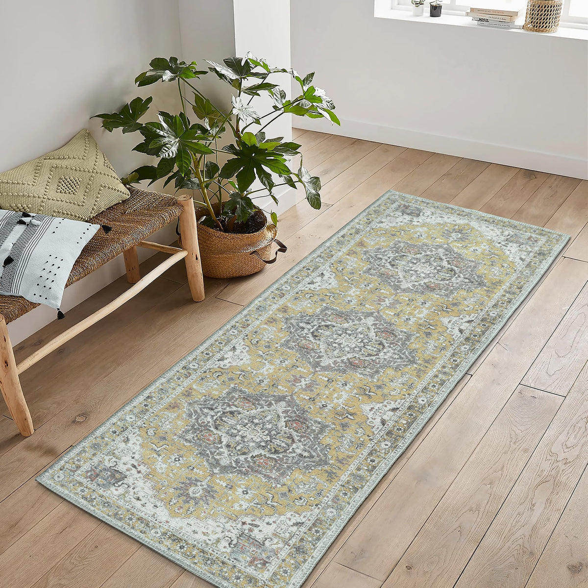 Bloom Rugs Washable Non-Slip 8' x 10' Rug - Gray/Charcoal/Blue Modern Abstract Area Rug for Living Room, Bedroom, Dining Room, and Kitchen - Exact Size: 8' x 10'