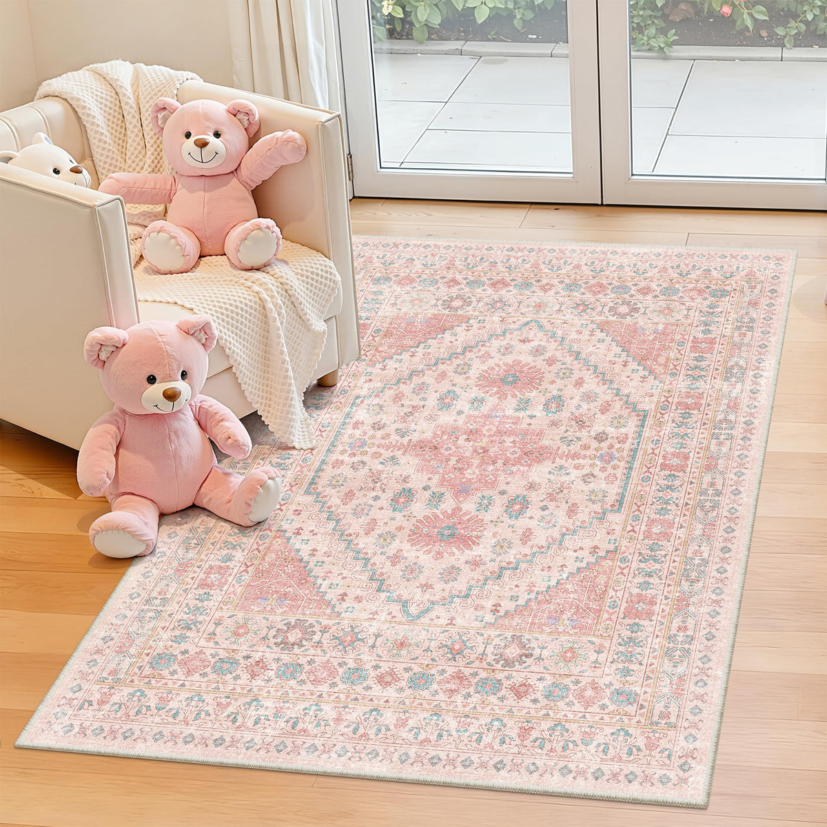 zesthome 5x7 Area Rugs for Living Room,Large Washable Rug,Orange