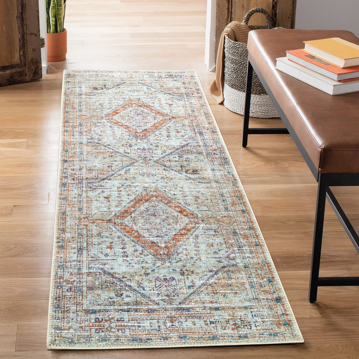 Bloom Rugs Washable Non-Slip 8' x 10' Rug - Gray/Charcoal/Blue Modern Abstract Area Rug for Living Room, Bedroom, Dining Room, and Kitchen - Exact Size: 8' x 10'