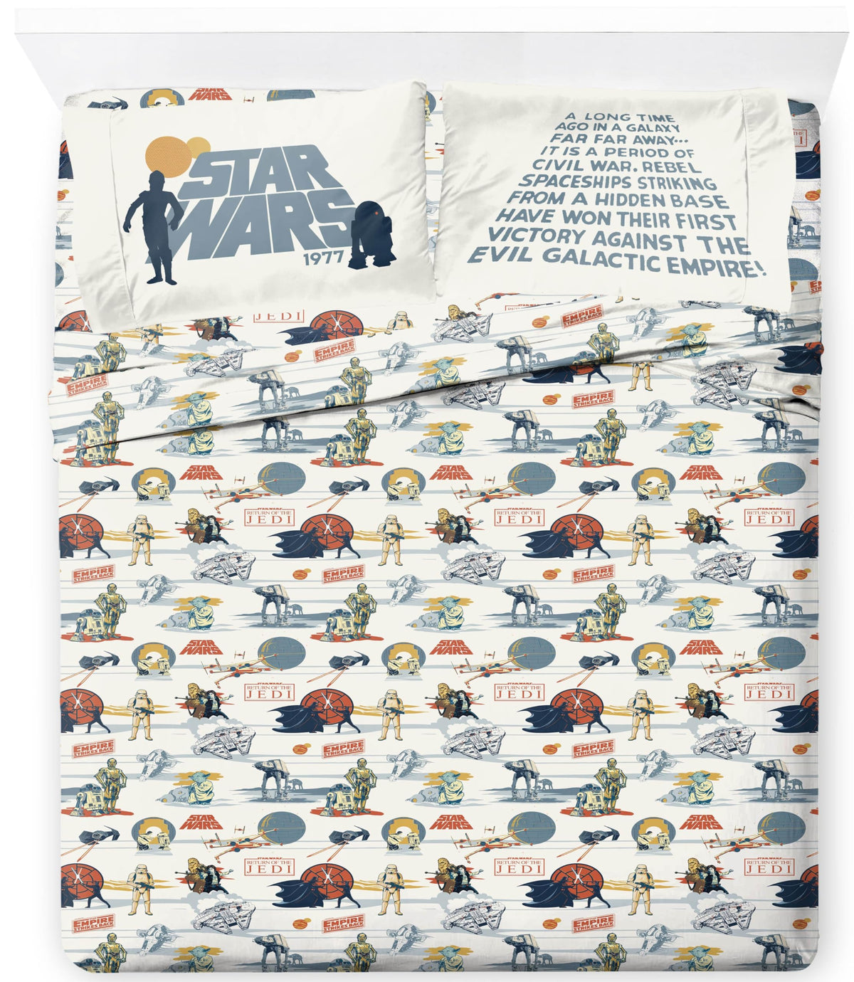 Jay Franco Kids Sheet Cartoon Set with Fitted, Flat Sheets & Pillow Cover - Ultra-Soft Bedding with Pillowcase for Room Decor, White - Toy Story, 4 Piece Queen