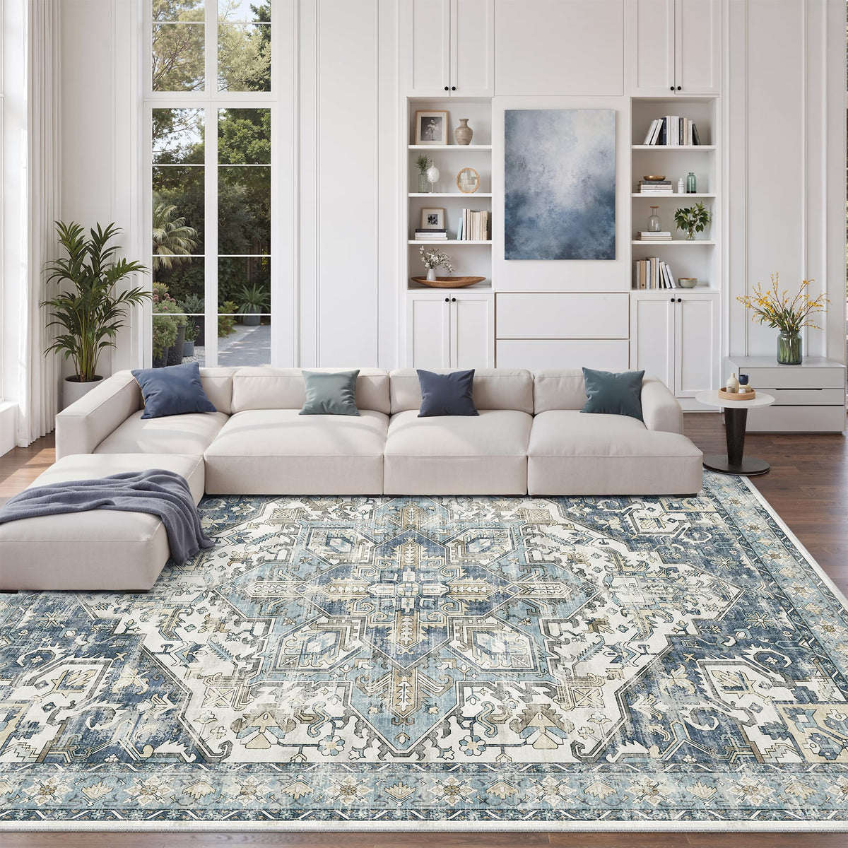 zesthome 5x7 Area Rugs for Living Room,Large Washable Rug,Orange