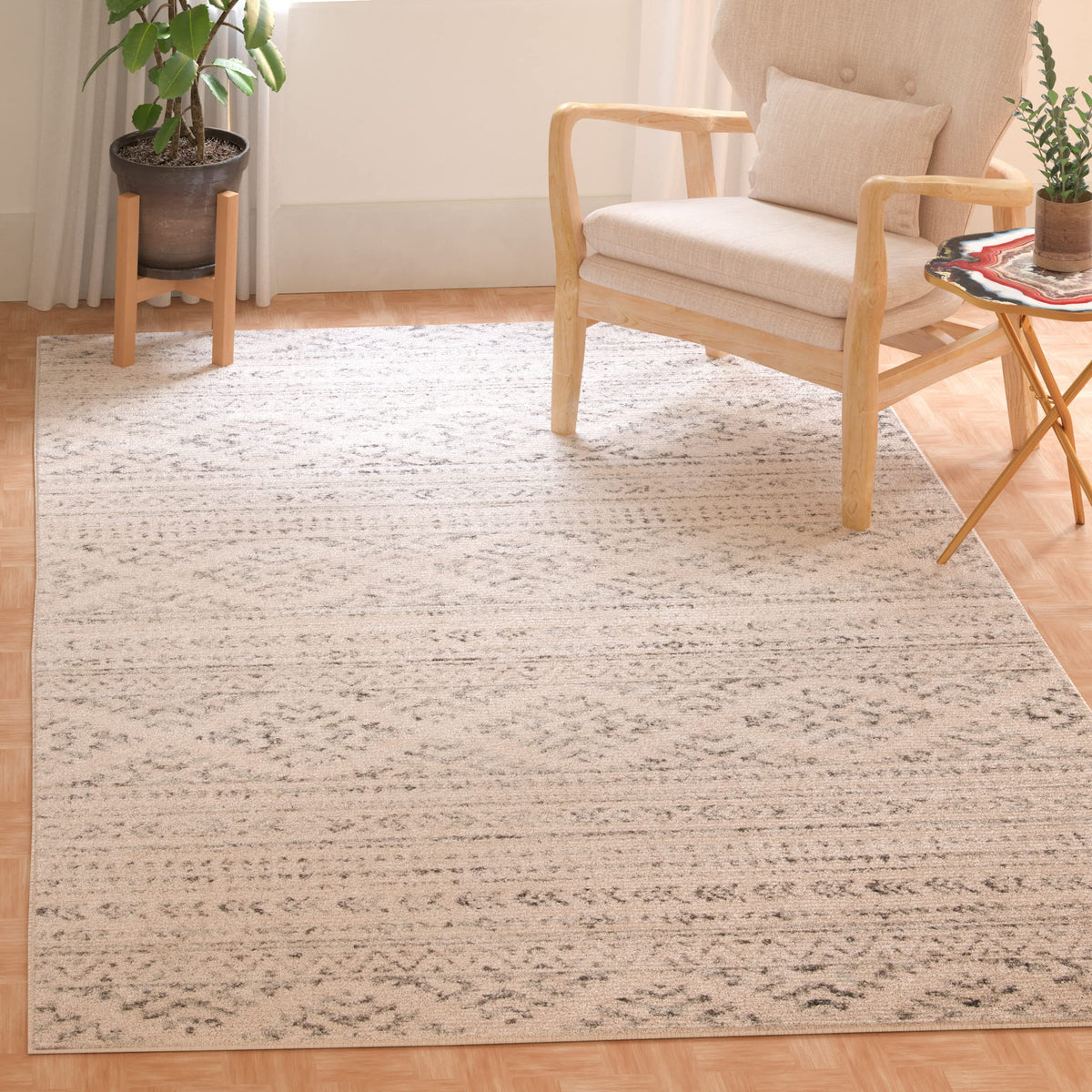 SAFAVIEH Tulum Area Rug 8x10, Large Ivory & Grey TUL272A