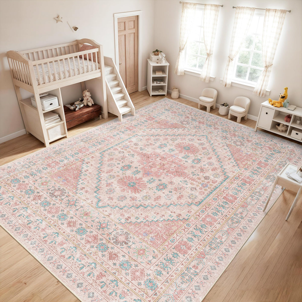 zesthome 5x7 Area Rugs for Living Room,Large Washable Rug,Orange