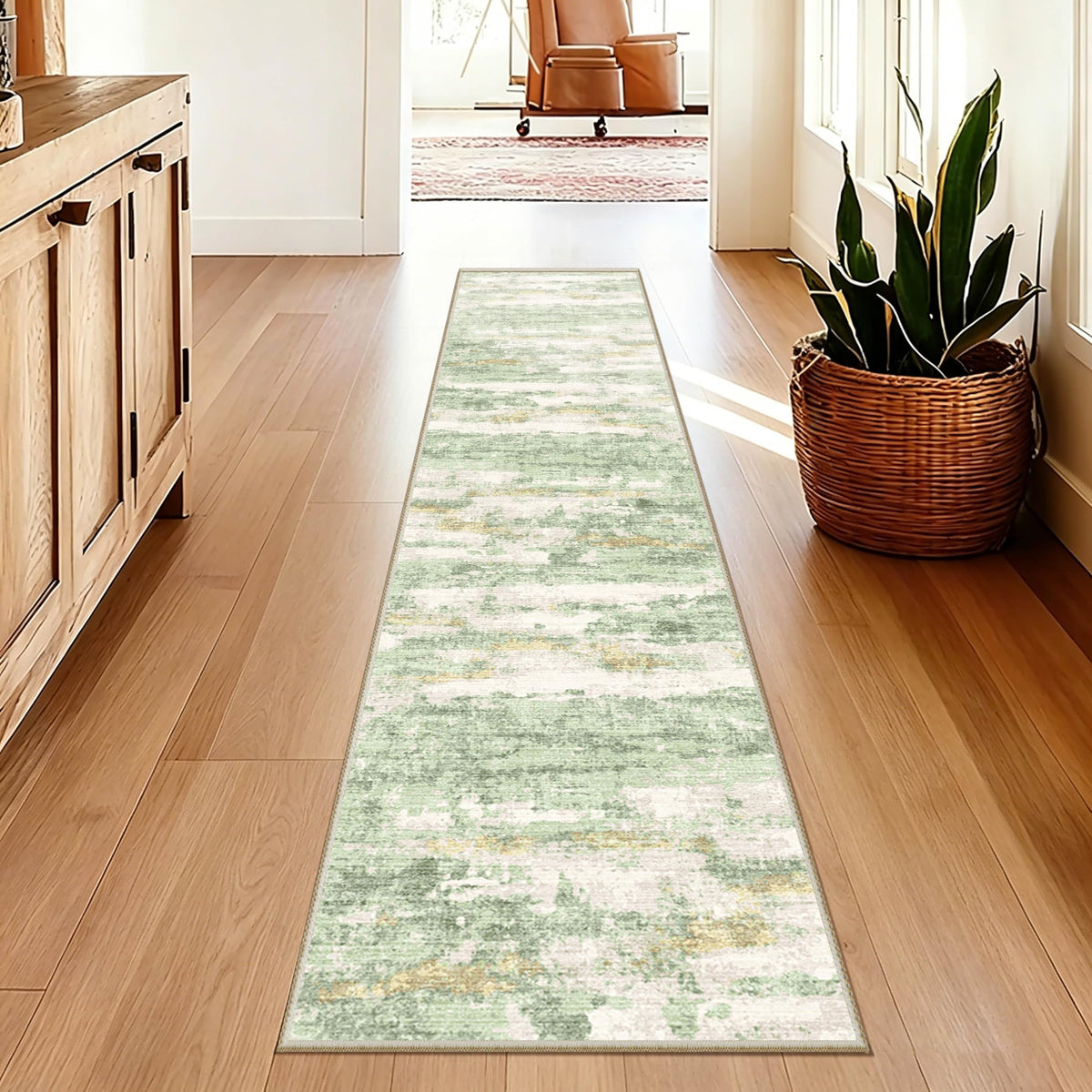 5x7 Area Rugs - Ultra-Thin Washble Rugs,Non-Slip Low Pile Abstract Print Rugs for Living Room,Home Office Decor,Stain Resistant Machine Washable Area Rug