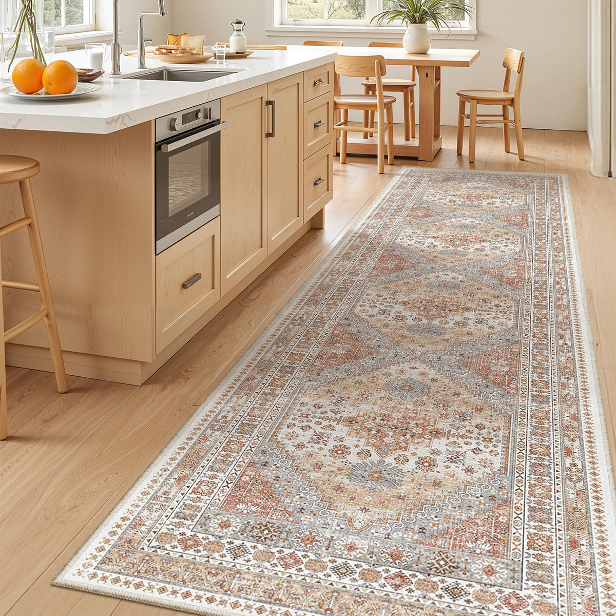 zesthome 5x7 Area Rugs for Living Room,Large Washable Rug,Orange