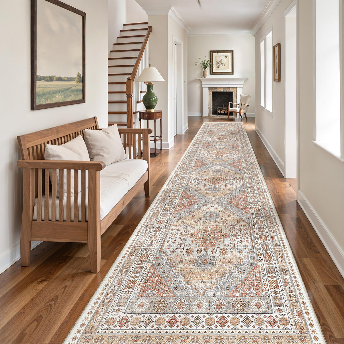 zesthome 5x7 Area Rugs for Living Room,Large Washable Rug,Orange