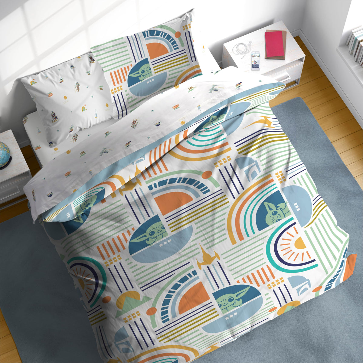 Sunny Side Up Bluey & Friends Full Comforter Set - 7 Piece Kids Bedding Includes Comforter, Sheets & Pillow Cover - Super Soft Microfiber Bed Set