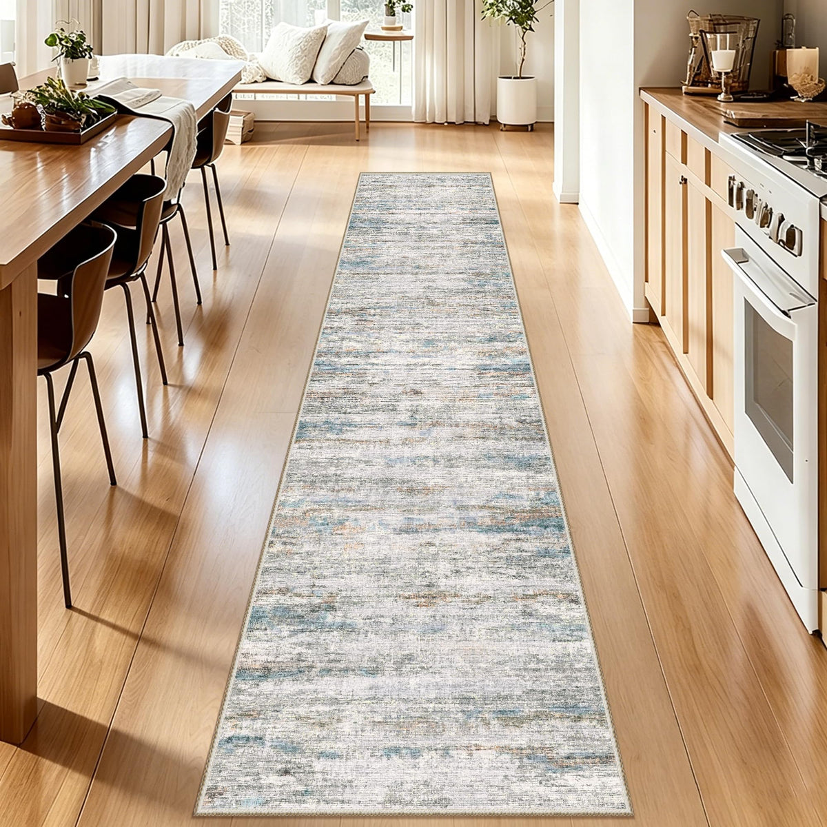 5x7 Area Rugs - Ultra-Thin Washble Rugs,Non-Slip Low Pile Abstract Print Rugs for Living Room,Home Office Decor,Stain Resistant Machine Washable Area Rug