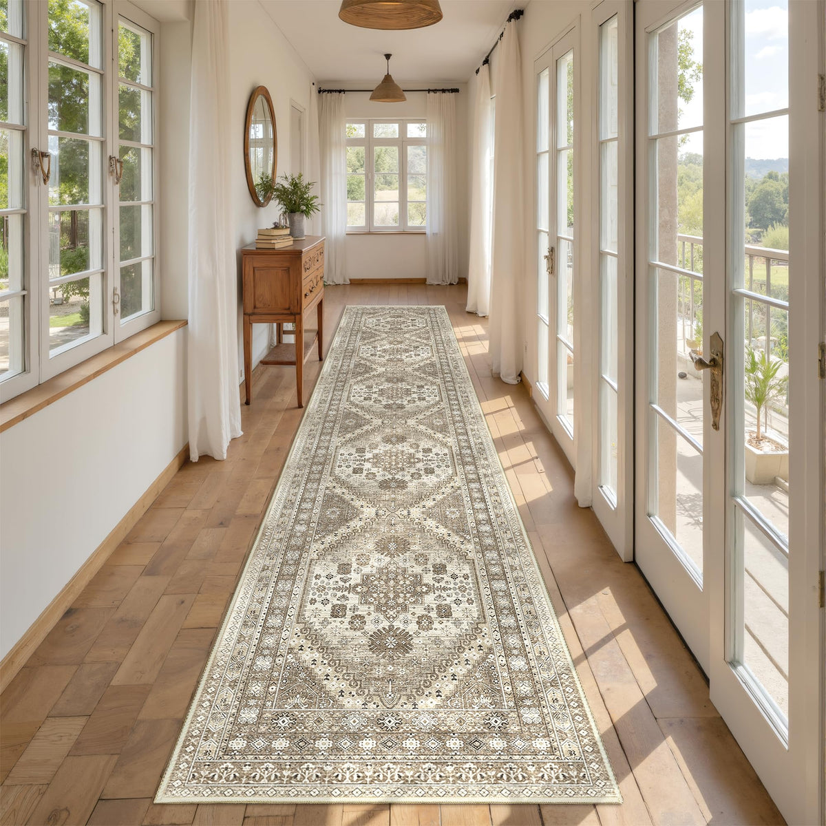 4x6 Area Rugs for Living Room, Non Slip Rugs for Bedroom, Beige