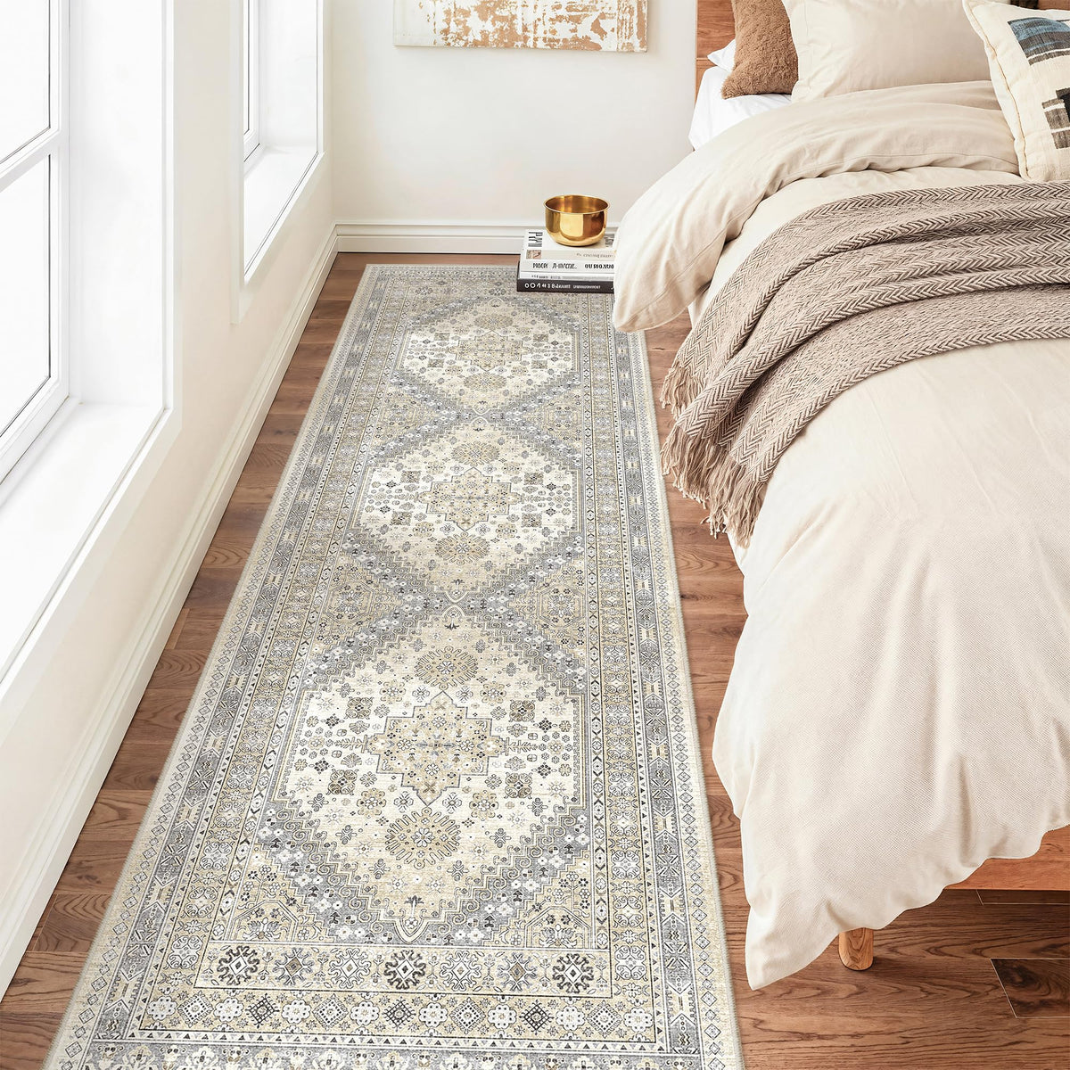 zesthome 5x7 Area Rugs for Living Room,Large Washable Rug,Orange