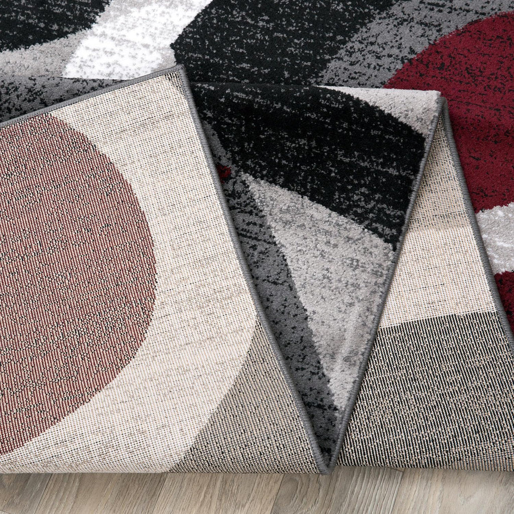 Rugshop Overlapping Circles Modern Geometric Area Rug Red 7'10" x 10'2"