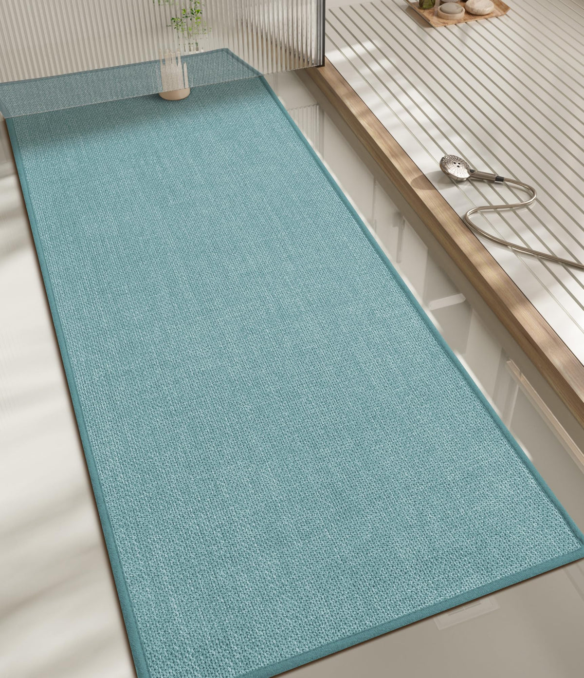 chakme Bathroom Rugs Mat 24x17, Ultra Thin Non Slip Bath Mat Small Quick Dry Absorbent Bath Mat for Bathroom Floor, (Dark Beige, 24"x17")