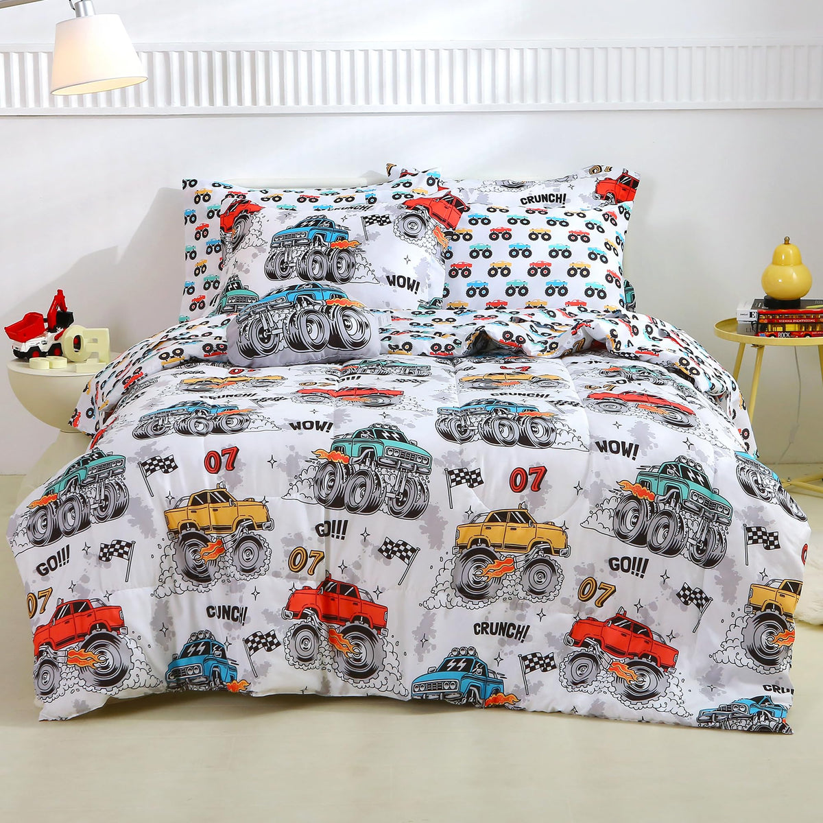 Mooreeke Twin Size Comforter Sets for Girls Kids, 6 Pieces Bed in a Bag Purple Floral Butterfly Bedding Comforter Sheet Set with Shams and Decorative Toy Pillow, Ultral Soft Microfiber Kids Bed Set