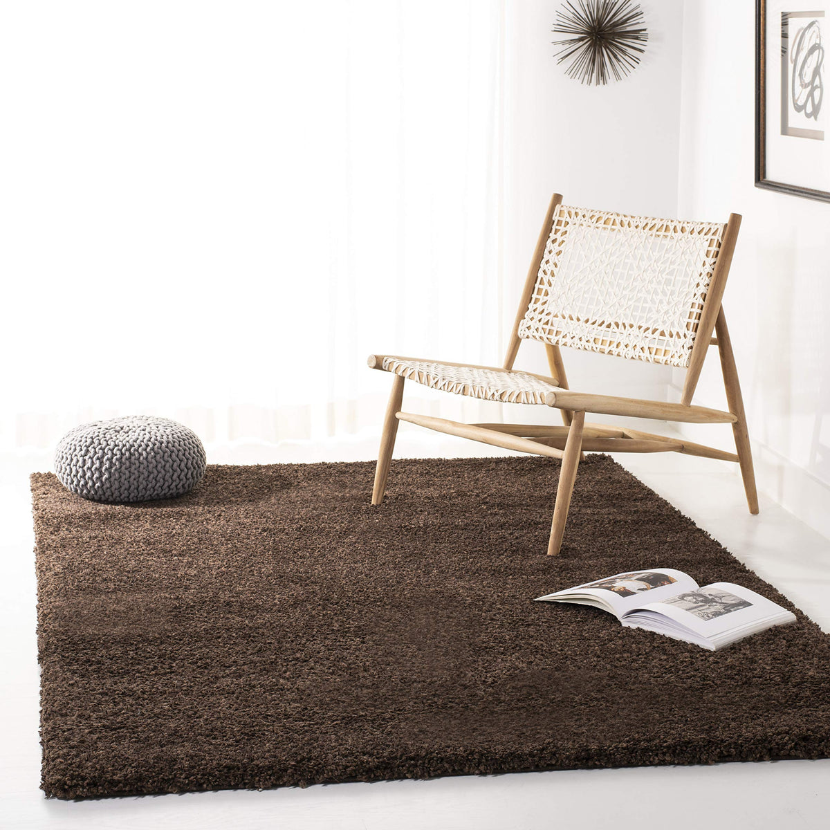 SAFAVIEH Area Rug 4x6 - California Shag Collection - Ivory, Non-Shedding & Easy to Clean, Ultra Plush Thick Pile, Ideal for Living Room, Bedroom, Dining Space (SG151-1212)