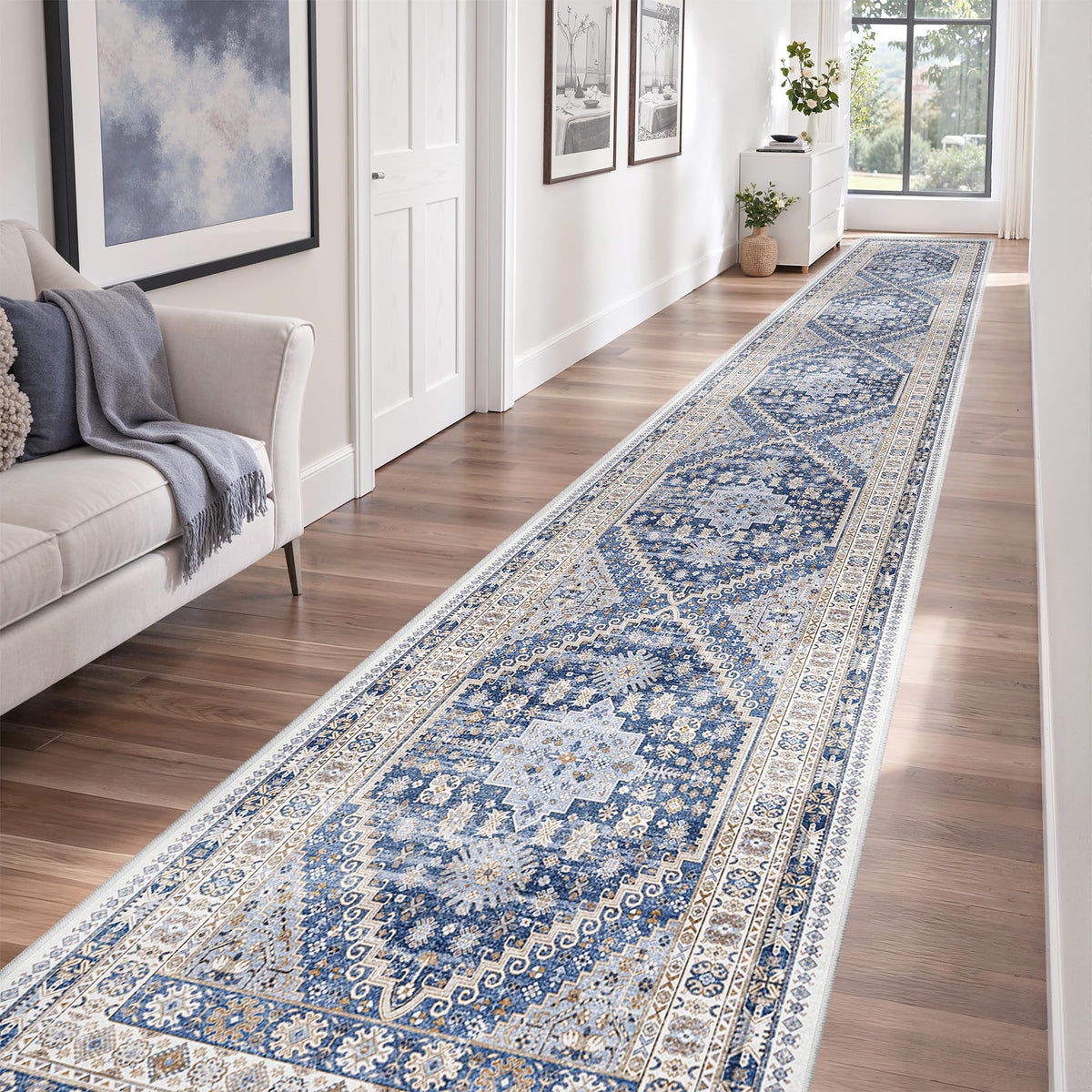 zesthome 5x7 Area Rugs for Living Room,Large Washable Rug,Orange