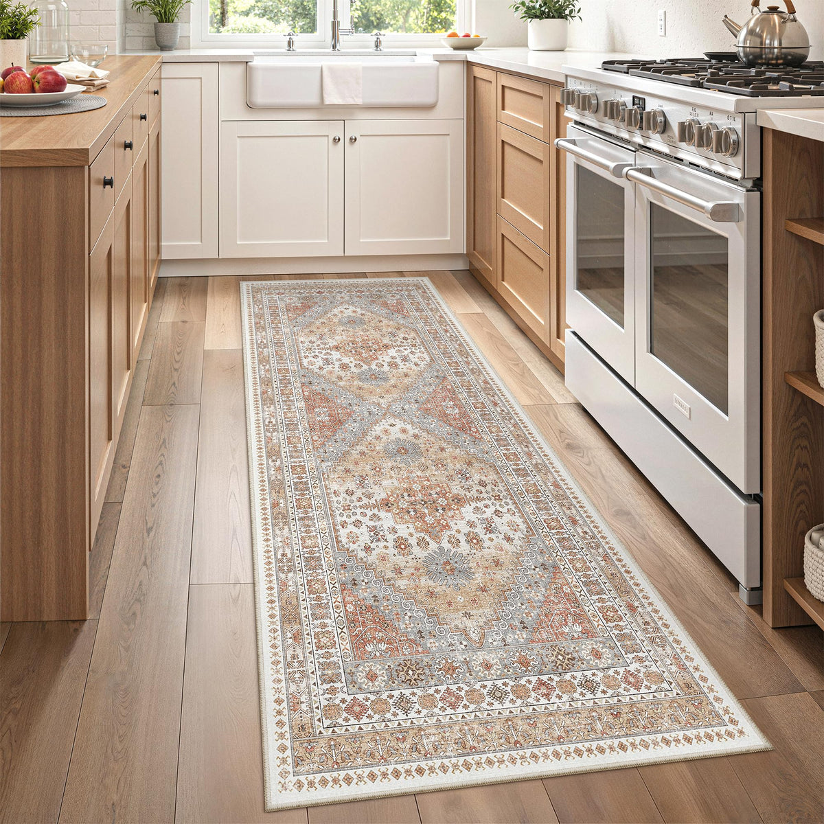 zesthome 5x7 Area Rugs for Living Room,Large Washable Rug,Orange