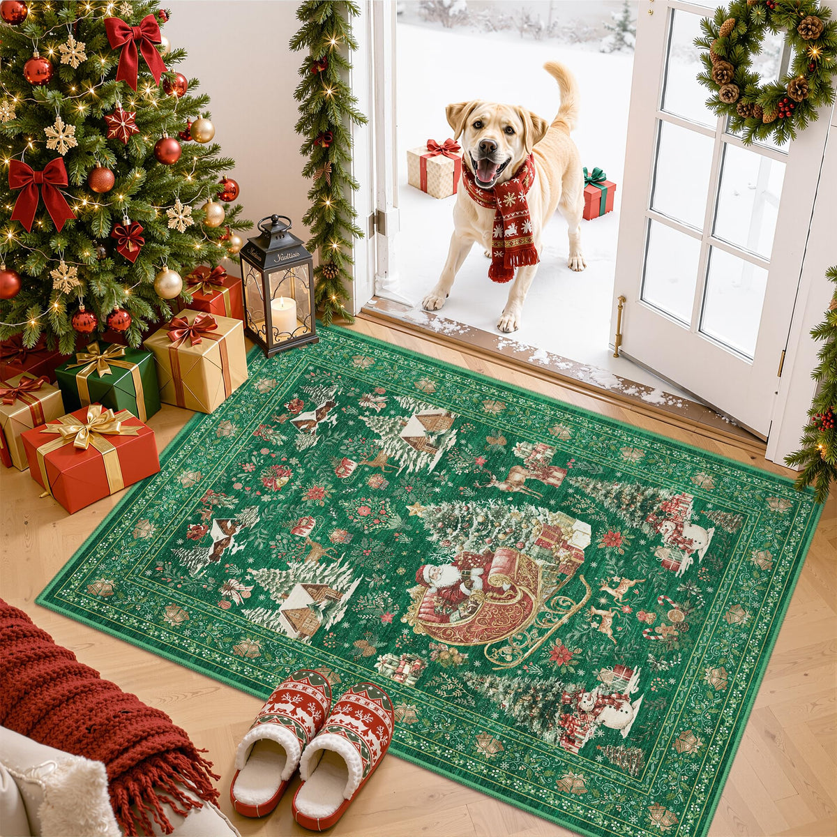 4x6 Area Rugs for Living Room, Non Slip Rugs for Bedroom, Beige