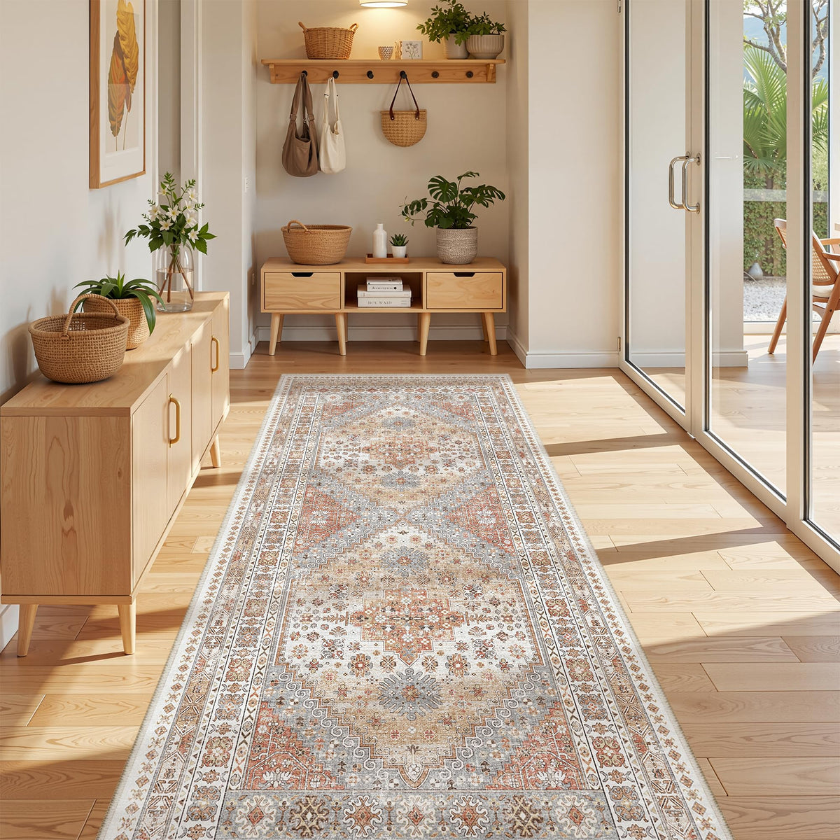 zesthome 5x7 Area Rugs for Living Room,Large Washable Rug,Orange