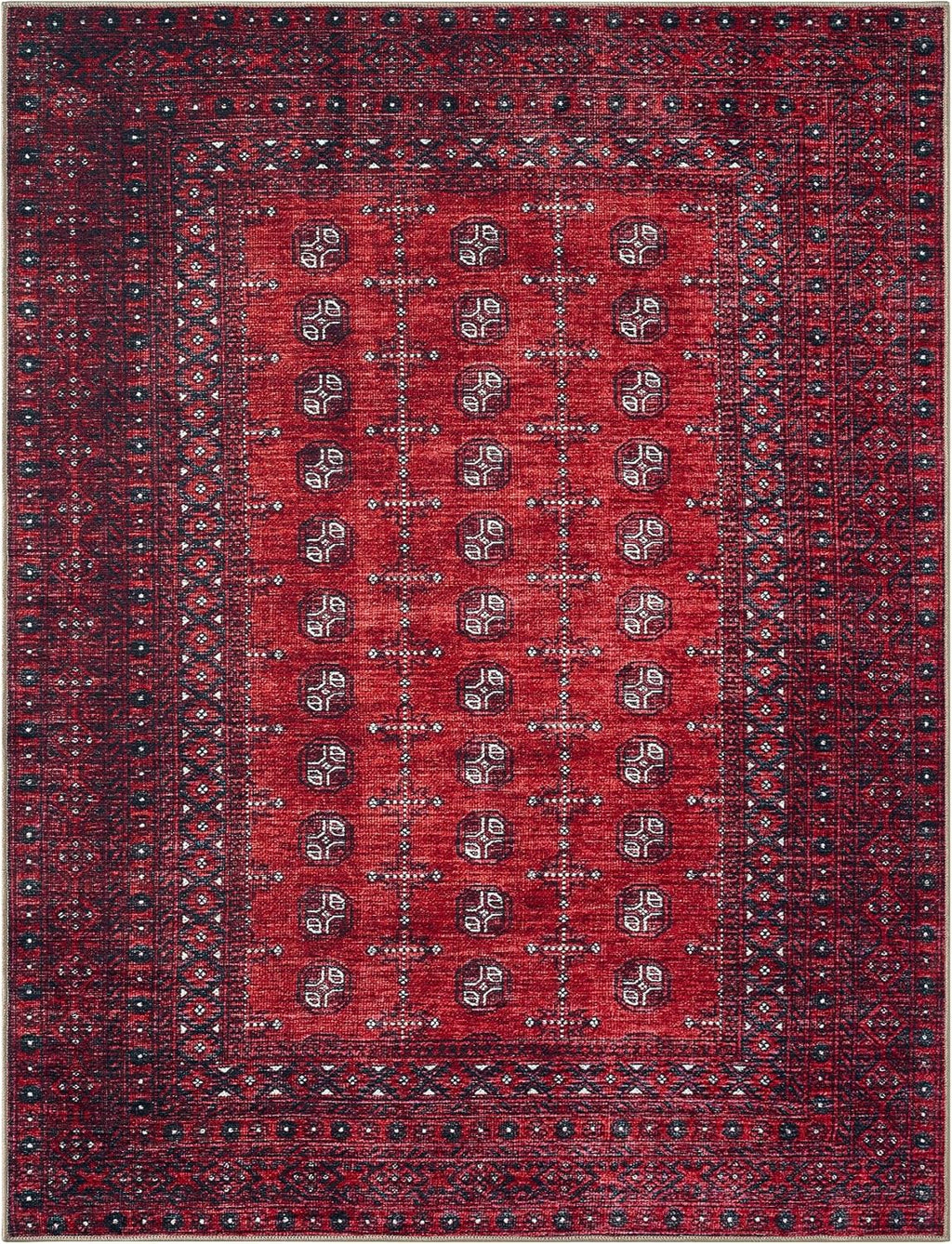 Keen Home Design Vintage Washable Area Rug, Non-Slip Low Pile, 5x7
