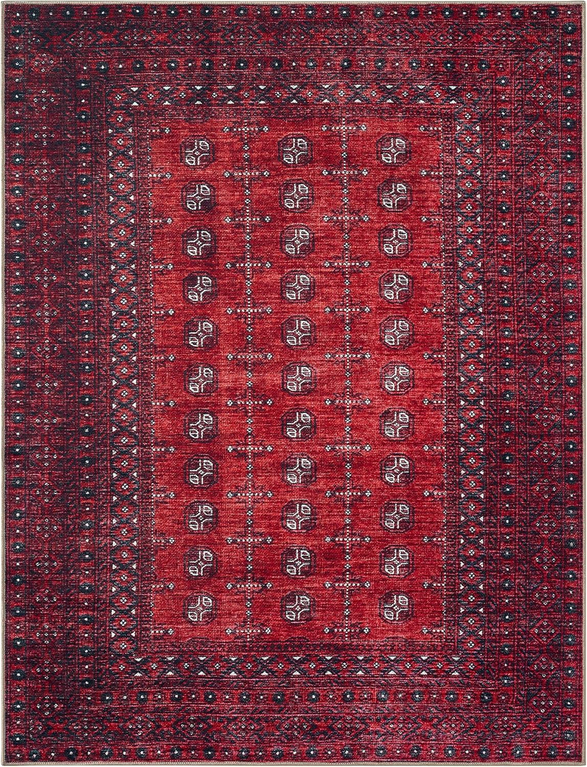 Keen Home Design Vintage Washable Area Rug, Non-Slip Low Pile, 5x7