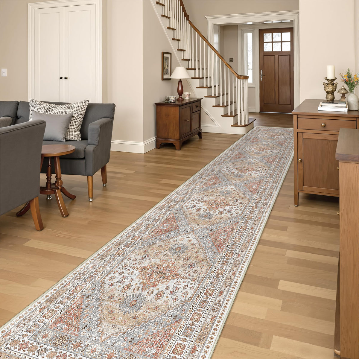 4x6 Area Rugs for Living Room, Non Slip Rugs for Bedroom, Beige