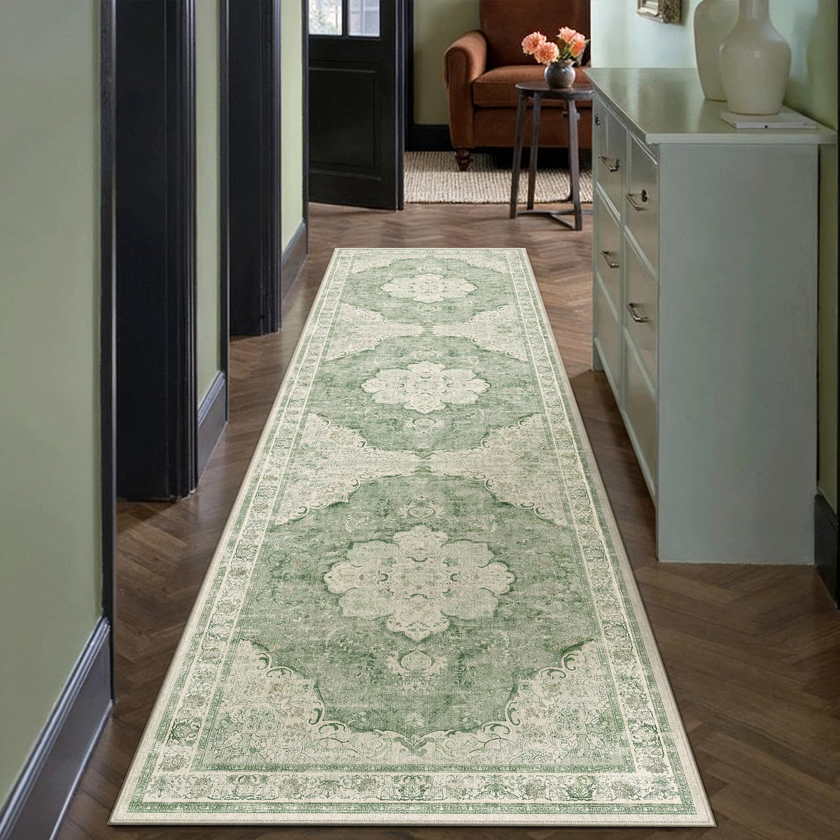 8x10 Beige Area Rug Vintage Carpet