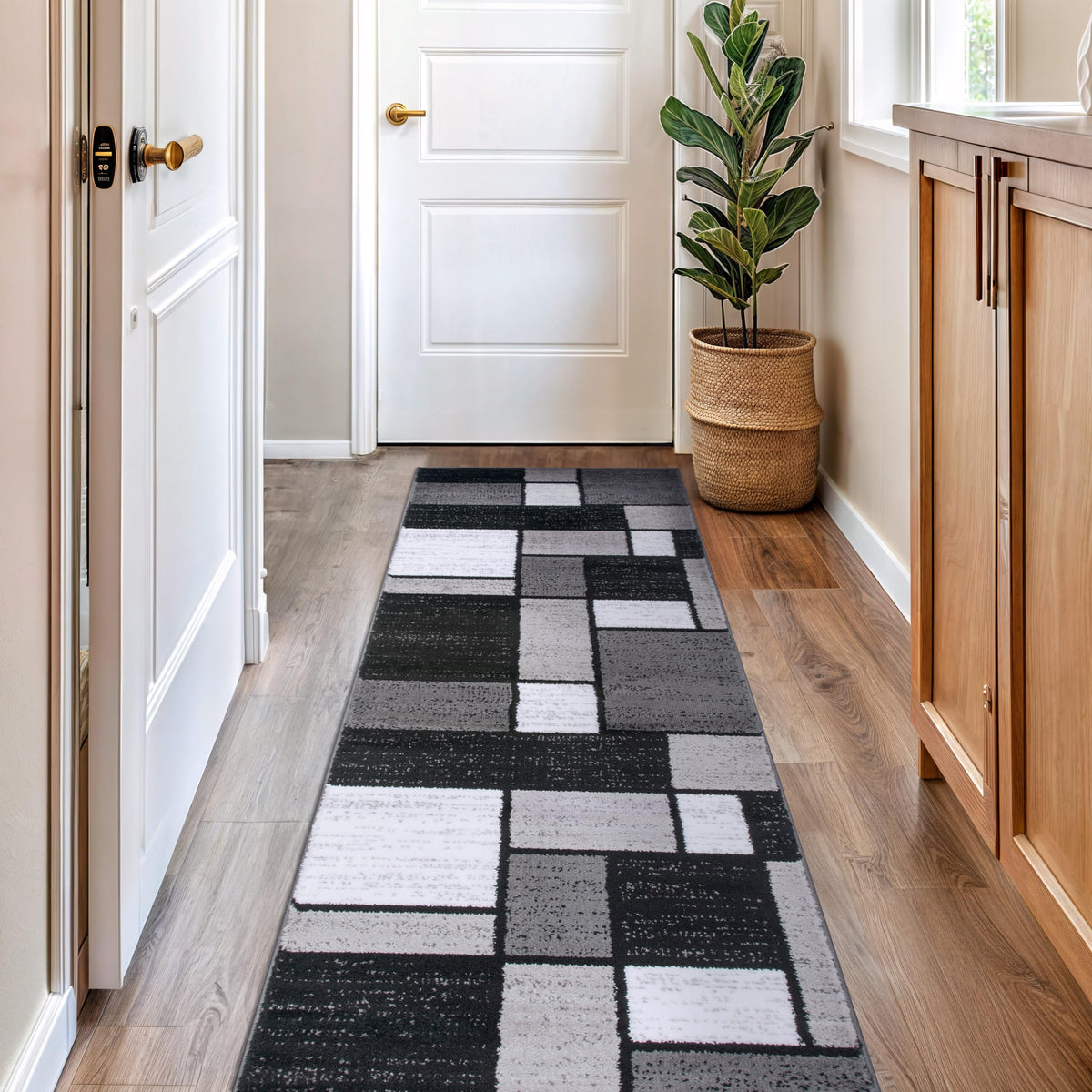 Rugshop Modern Boxes Contemporary Non-Shedding Area Rug Gray 5'3" x 7'3"