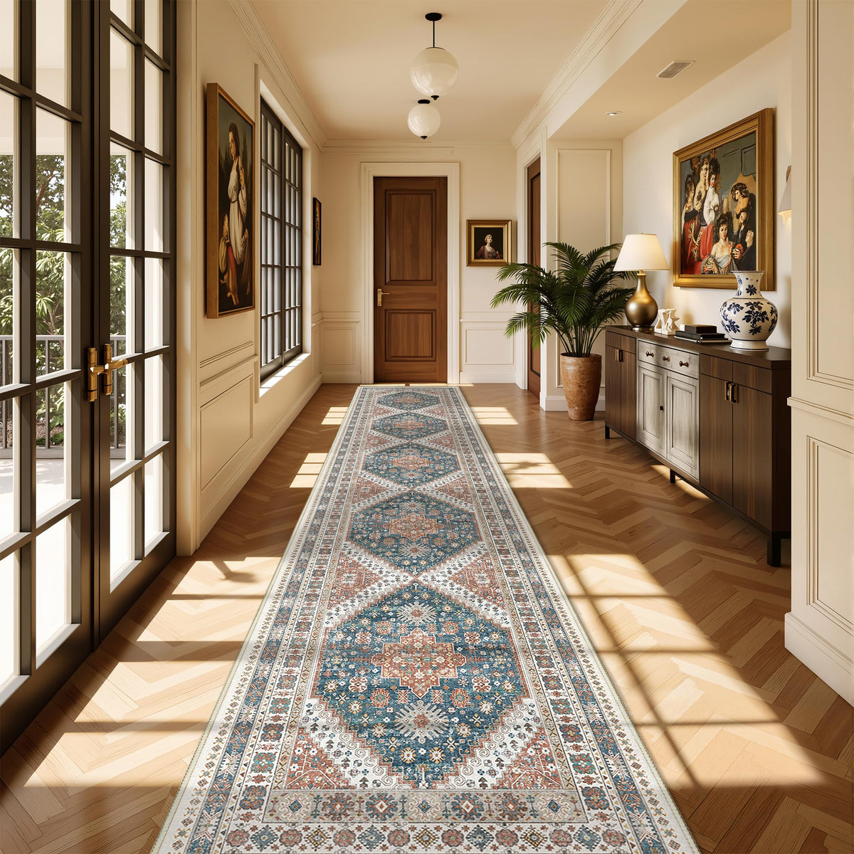 4x6 Area Rugs for Living Room, Non Slip Rugs for Bedroom, Beige