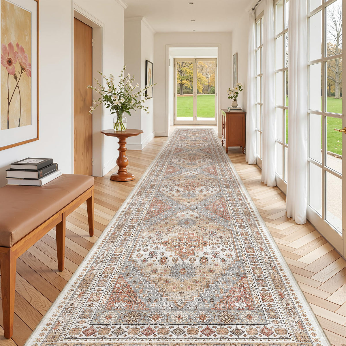 zesthome 5x7 Area Rugs for Living Room,Large Washable Rug,Orange
