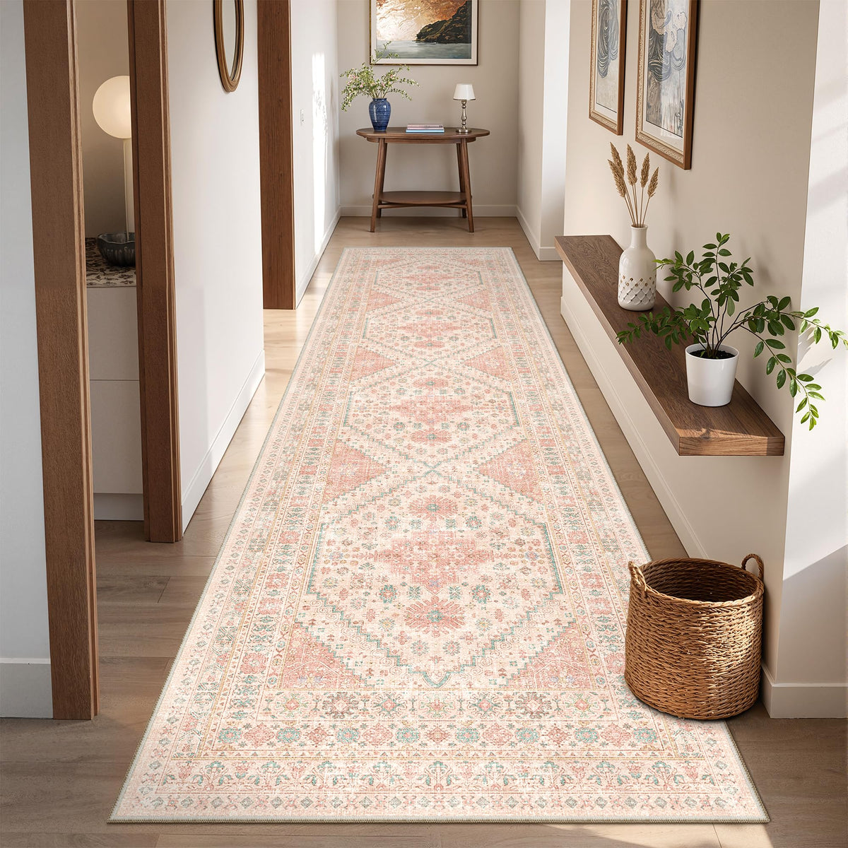 4x6 Area Rugs for Living Room, Non Slip Rugs for Bedroom, Beige