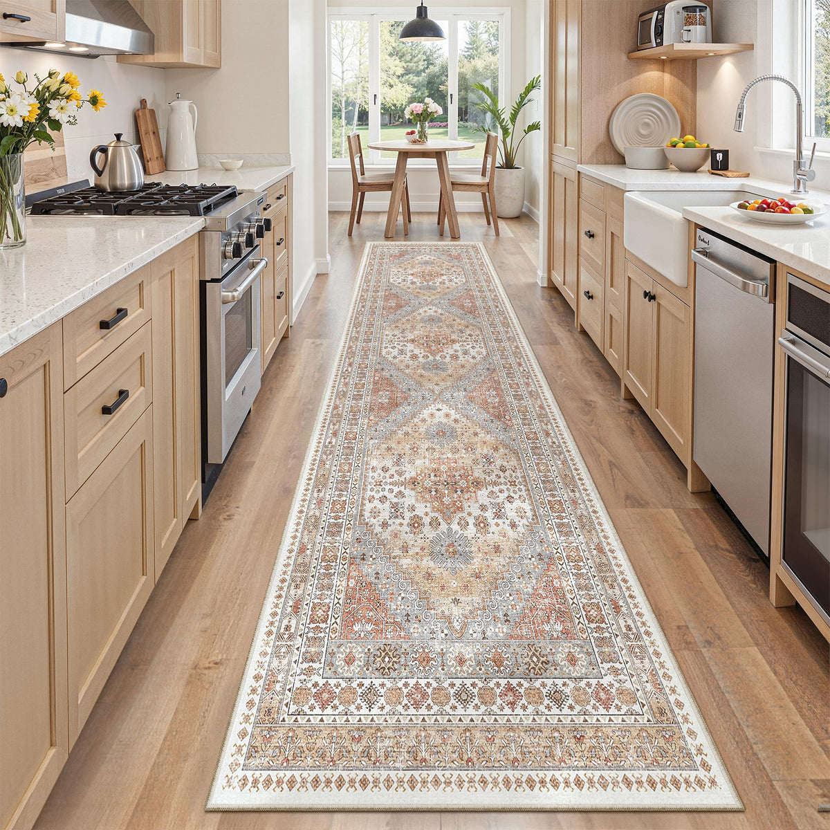 zesthome 5x7 Area Rugs for Living Room,Large Washable Rug,Orange