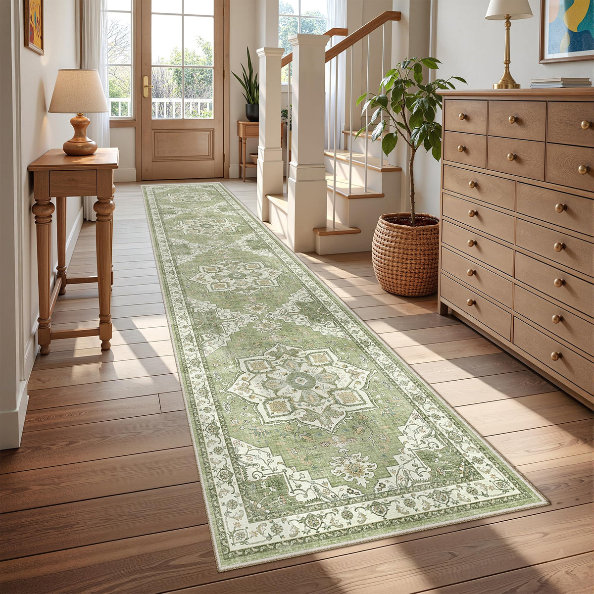 4x6 Area Rugs for Living Room, Non Slip Rugs for Bedroom, Beige