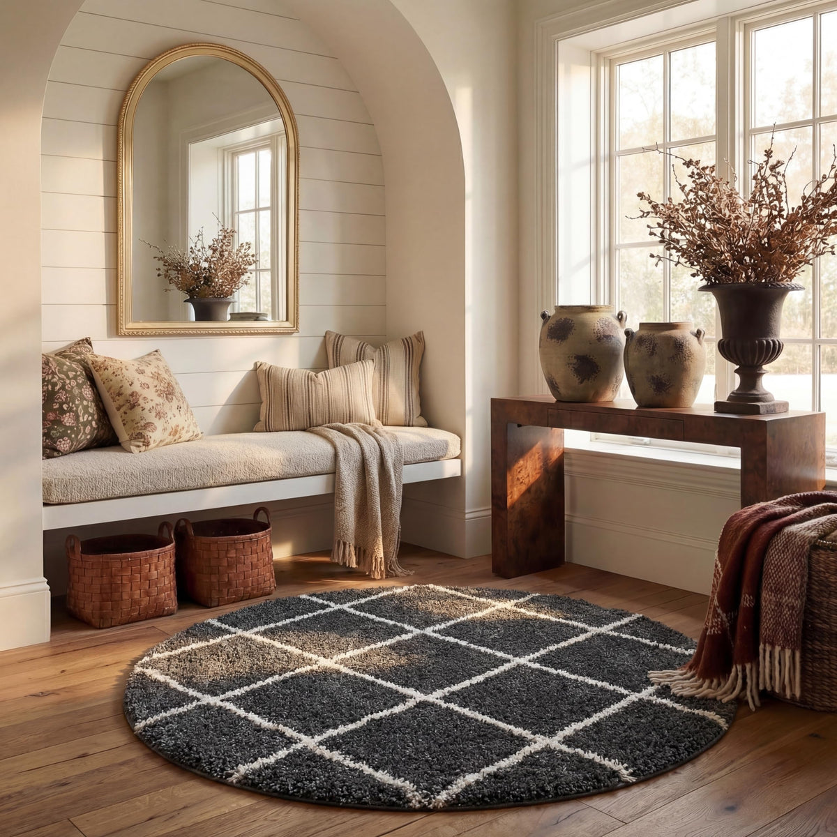 SAFAVIEH Hudson Shag Accent Rug 3'x5', Soft Plush Grey & Beige SGH281J