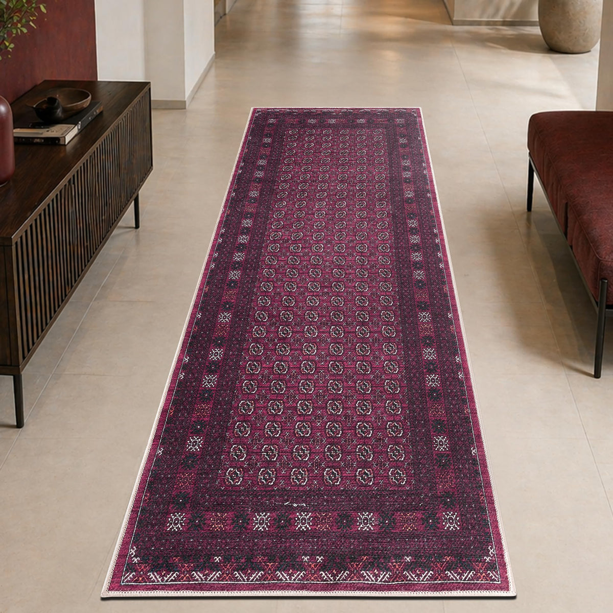 Keen Home Design Vintage Washable Entryway Rug, Non-Slip Low Pile, 3x5