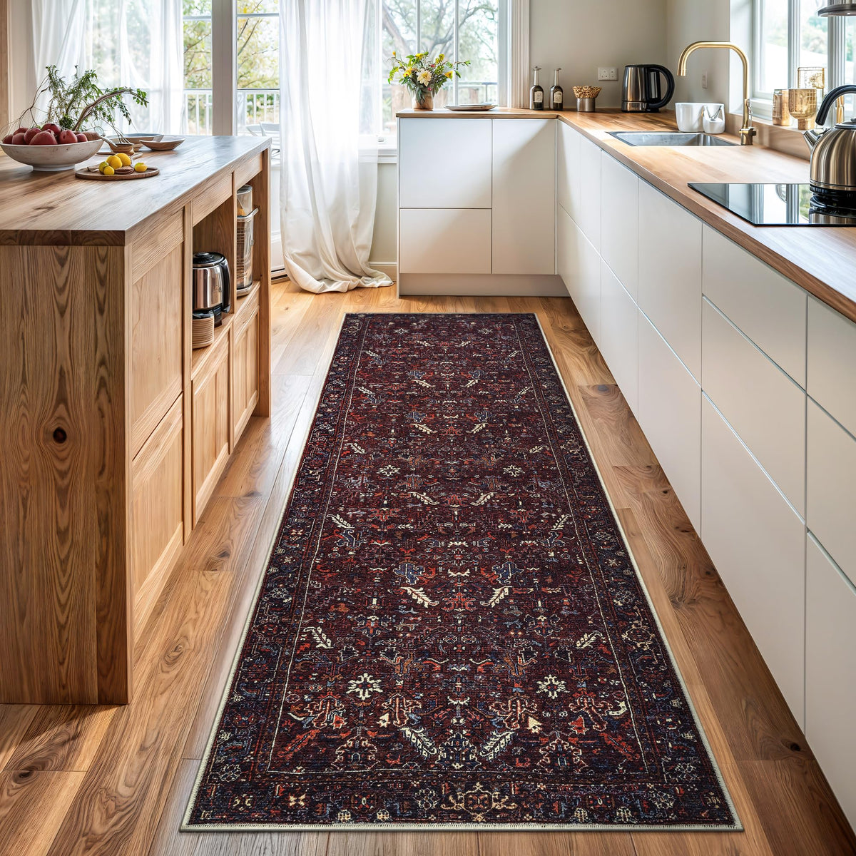 Bloom Rugs Washable Non-Slip 8' x 10' Rug - Gray/Charcoal/Blue Modern Abstract Area Rug for Living Room, Bedroom, Dining Room, and Kitchen - Exact Size: 8' x 10'