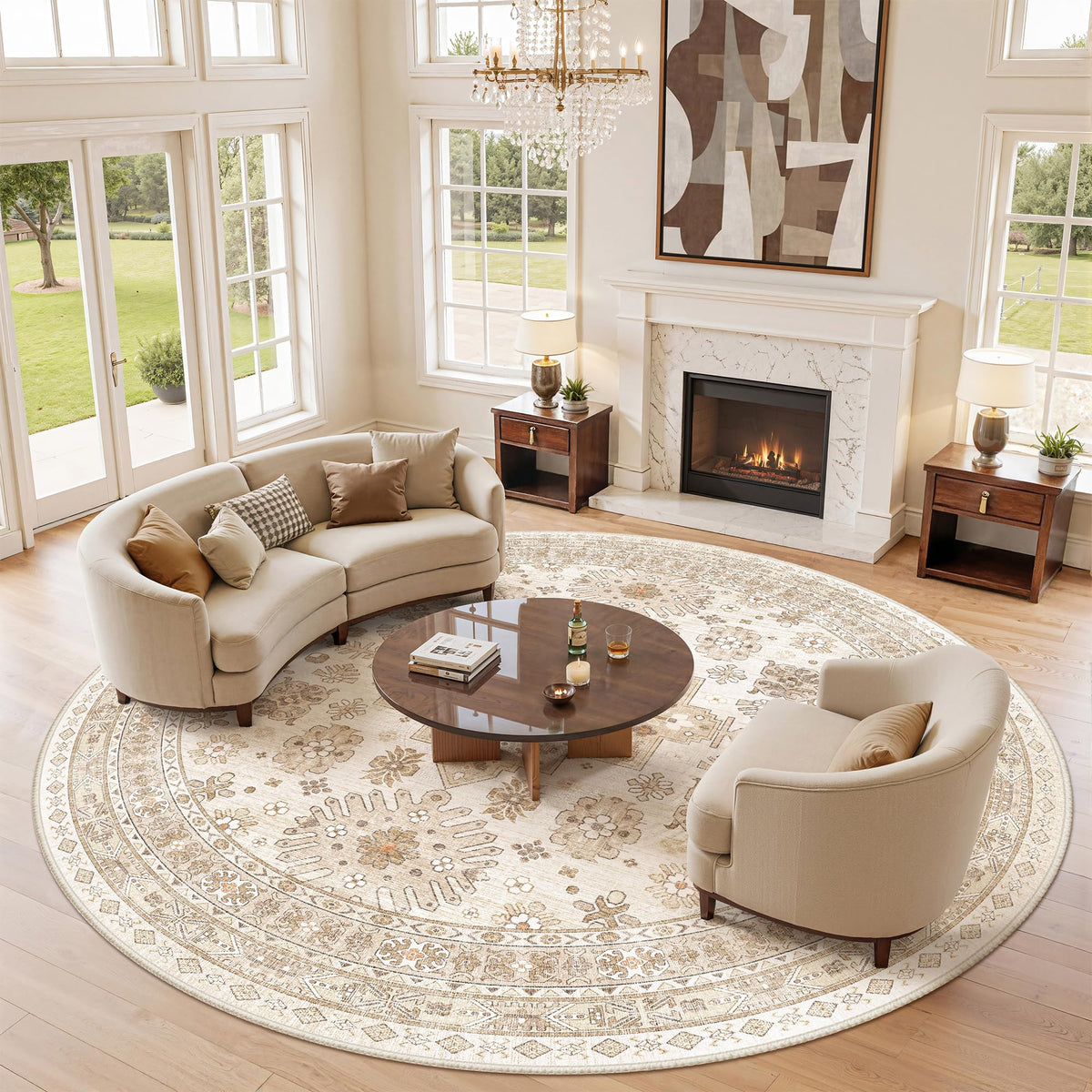 zesthome 5x7 Area Rugs for Living Room,Large Washable Rug,Orange