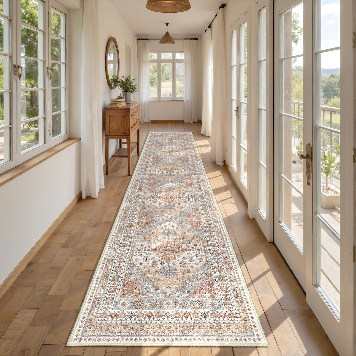 4x6 Area Rugs for Living Room, Non Slip Rugs for Bedroom, Beige