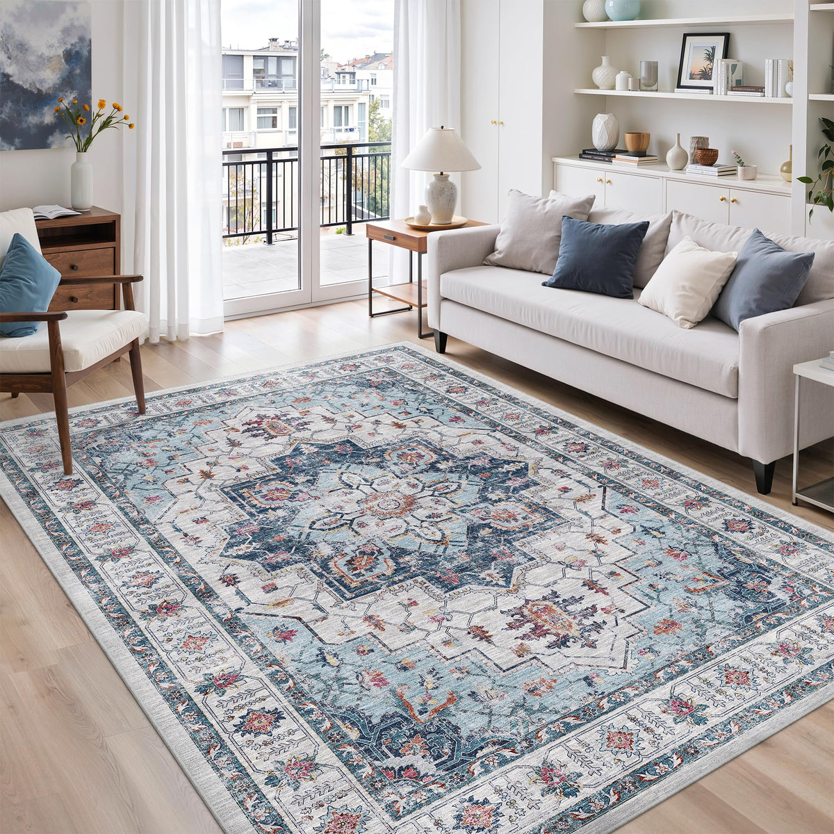zesthome 5x7 Area Rugs for Living Room,Large Washable Rug,Orange