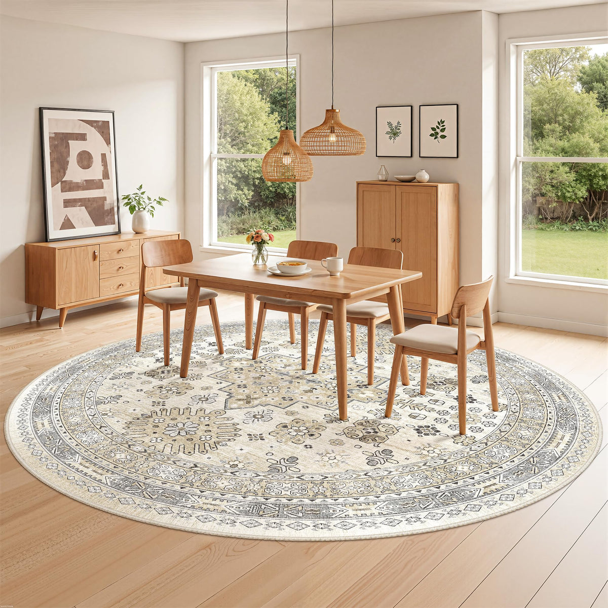 zesthome 5x7 Area Rugs for Living Room,Large Washable Rug,Orange