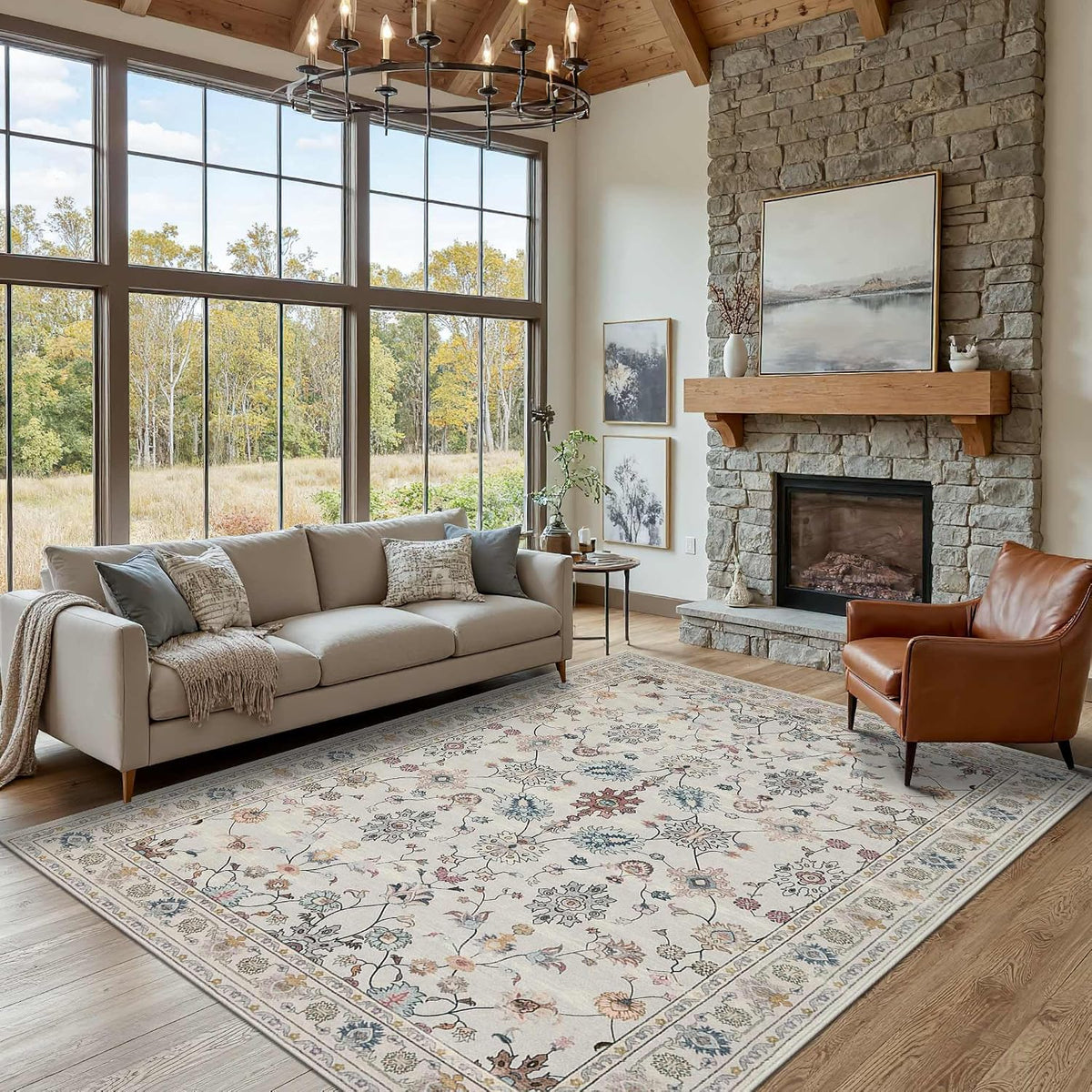 Rugxara Grey 5x7 Area Rugs for Bedroom & Living Room