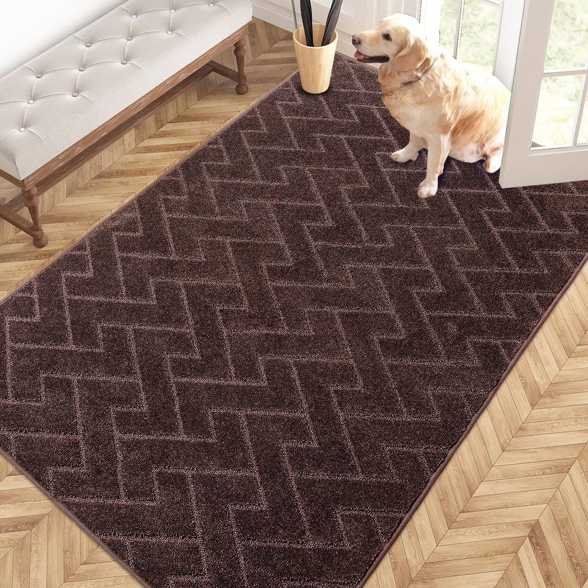 PURRUGS Dirt Trapping Door Mat Indoor Entrance, 20" x 31.5", Grey