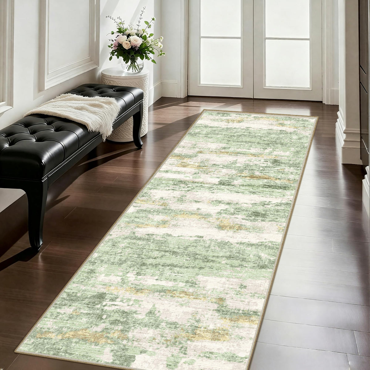 5x7 Area Rugs - Ultra-Thin Washble Rugs,Non-Slip Low Pile Abstract Print Rugs for Living Room,Home Office Decor,Stain Resistant Machine Washable Area Rug
