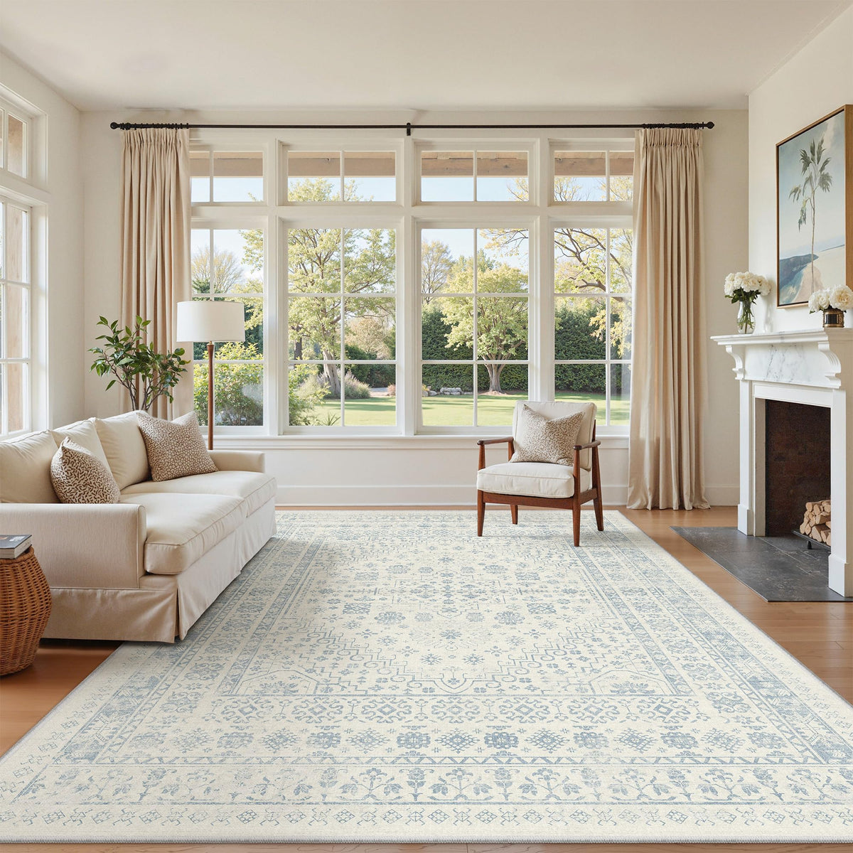 zesthome 5x7 Area Rugs for Living Room,Large Washable Rug,Orange