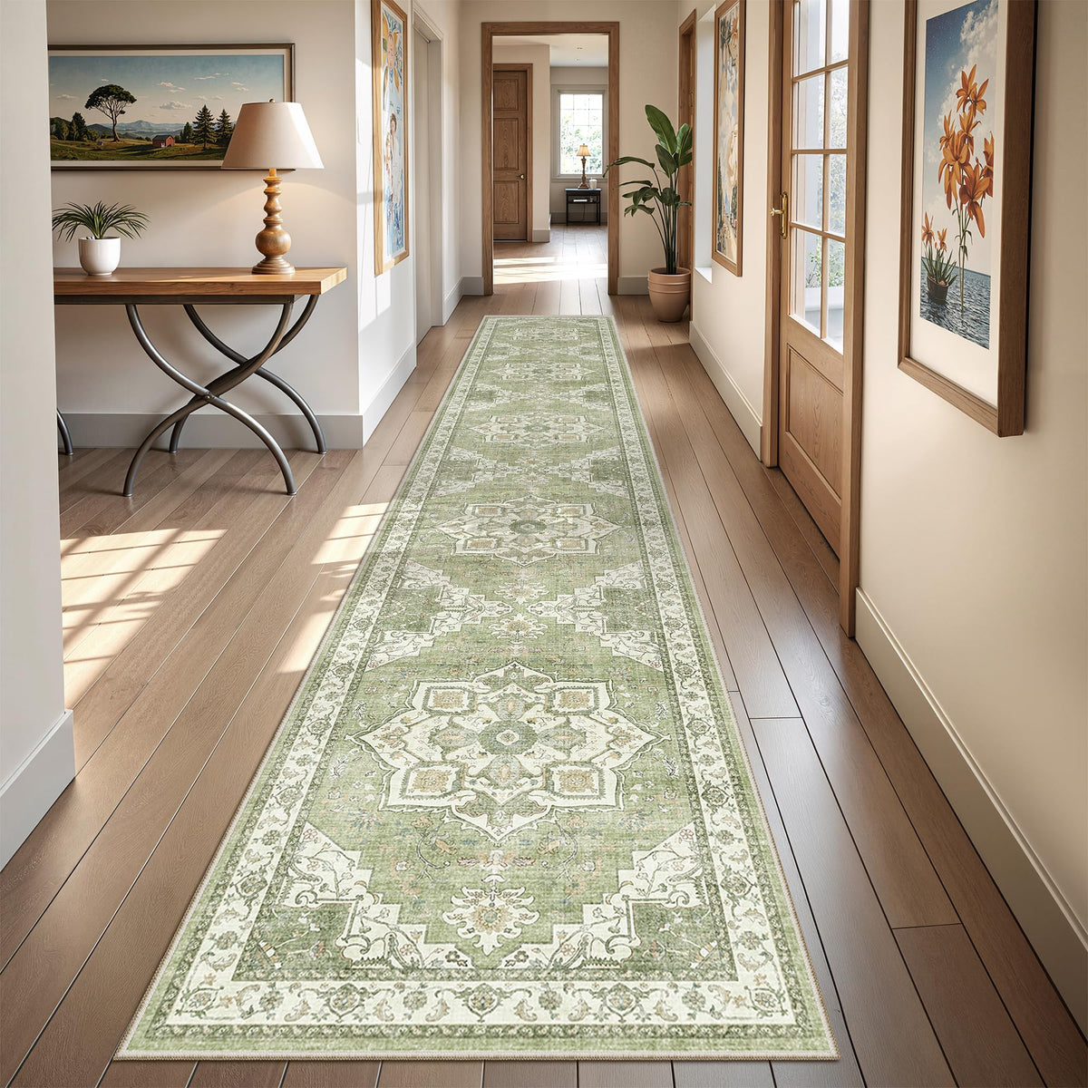 4x6 Area Rugs for Living Room, Non Slip Rugs for Bedroom, Beige