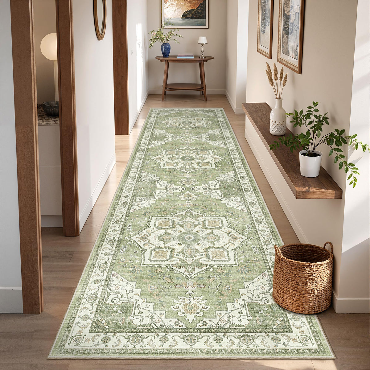 4x6 Area Rugs for Living Room, Non Slip Rugs for Bedroom, Beige