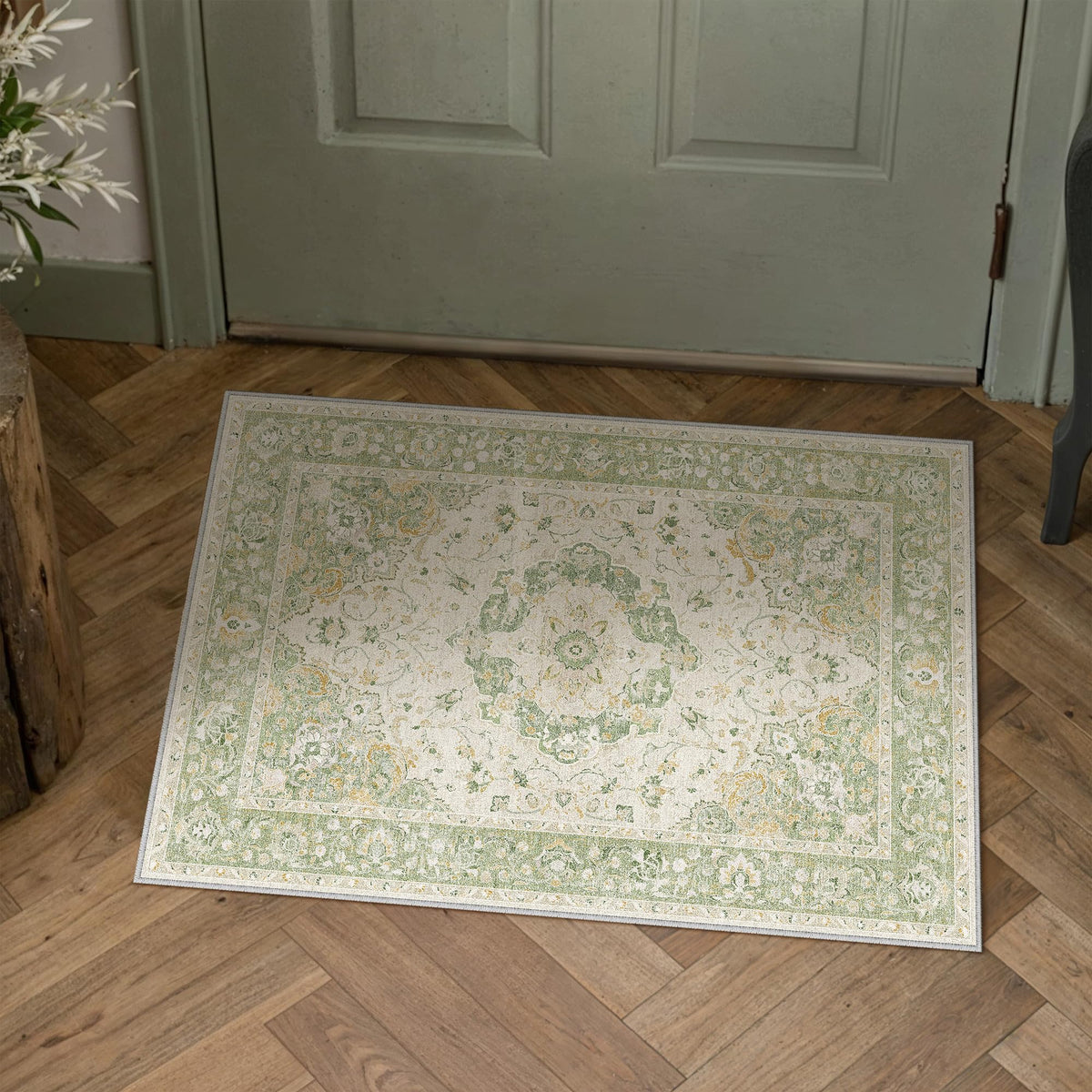 8x10 Beige Area Rug Vintage Carpet