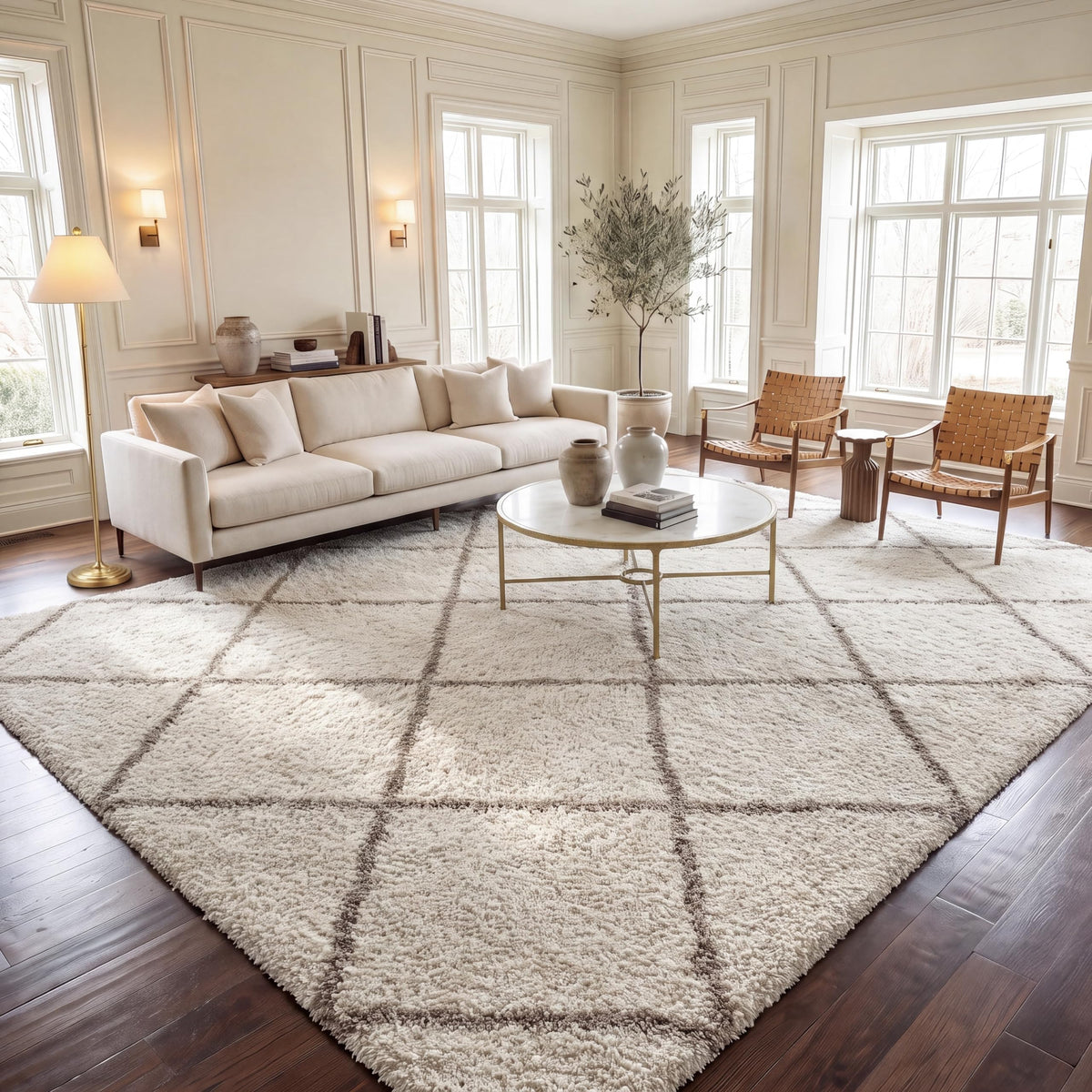 SAFAVIEH Hudson Shag Accent Rug 3'x5', Soft Plush Grey & Beige SGH281J
