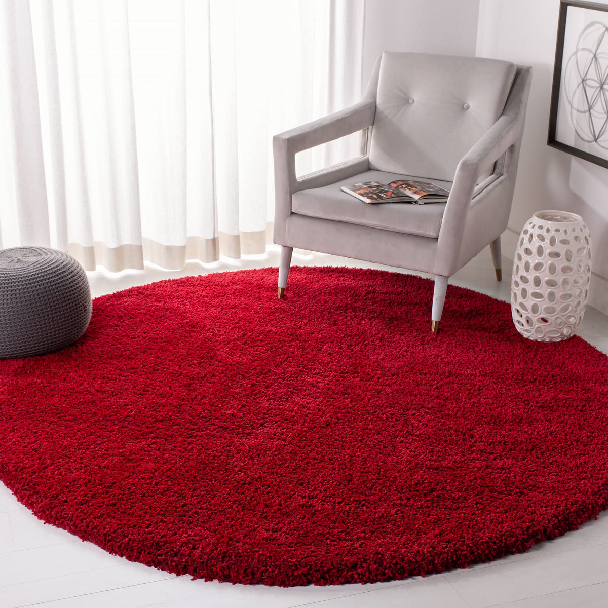 SAFAVIEH Area Rug 4x6 - California Shag Collection - Ivory, Non-Shedding & Easy to Clean, Ultra Plush Thick Pile, Ideal for Living Room, Bedroom, Dining Space (SG151-1212)