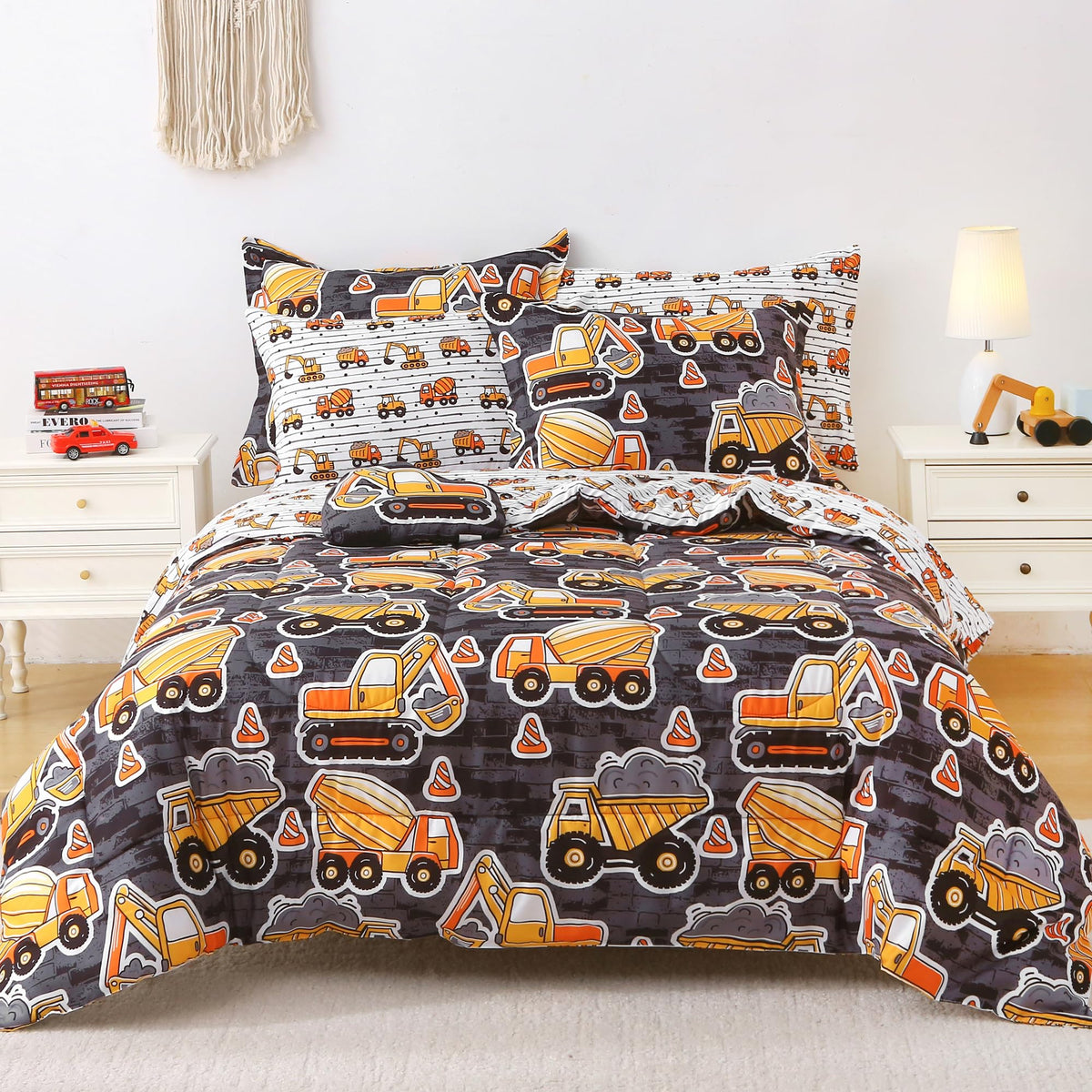 Mooreeke Twin Size Comforter Sets for Girls Kids, 6 Pieces Bed in a Bag Purple Floral Butterfly Bedding Comforter Sheet Set with Shams and Decorative Toy Pillow, Ultral Soft Microfiber Kids Bed Set